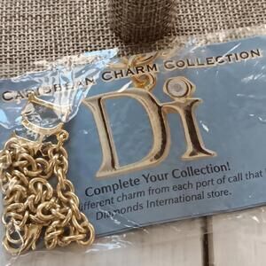 Diamonds International Caribbean Cruise Charm Bracelet W/7 Charms, Gold Tone